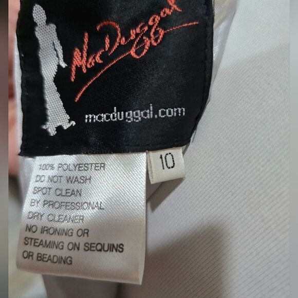 Mac Duggal 30621 Embellished V-neck Thigh Slit Evening Gown NWT sz 10 Silver - Picture 9 of 9